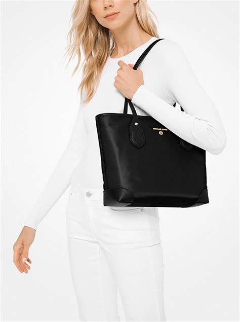 michael kors eva nylon top zip tote|Eva Small Nylon Gabardine Top.